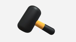Low Poly Hammer object, cute, uv, hammer, tidy, game, low, poly, simple