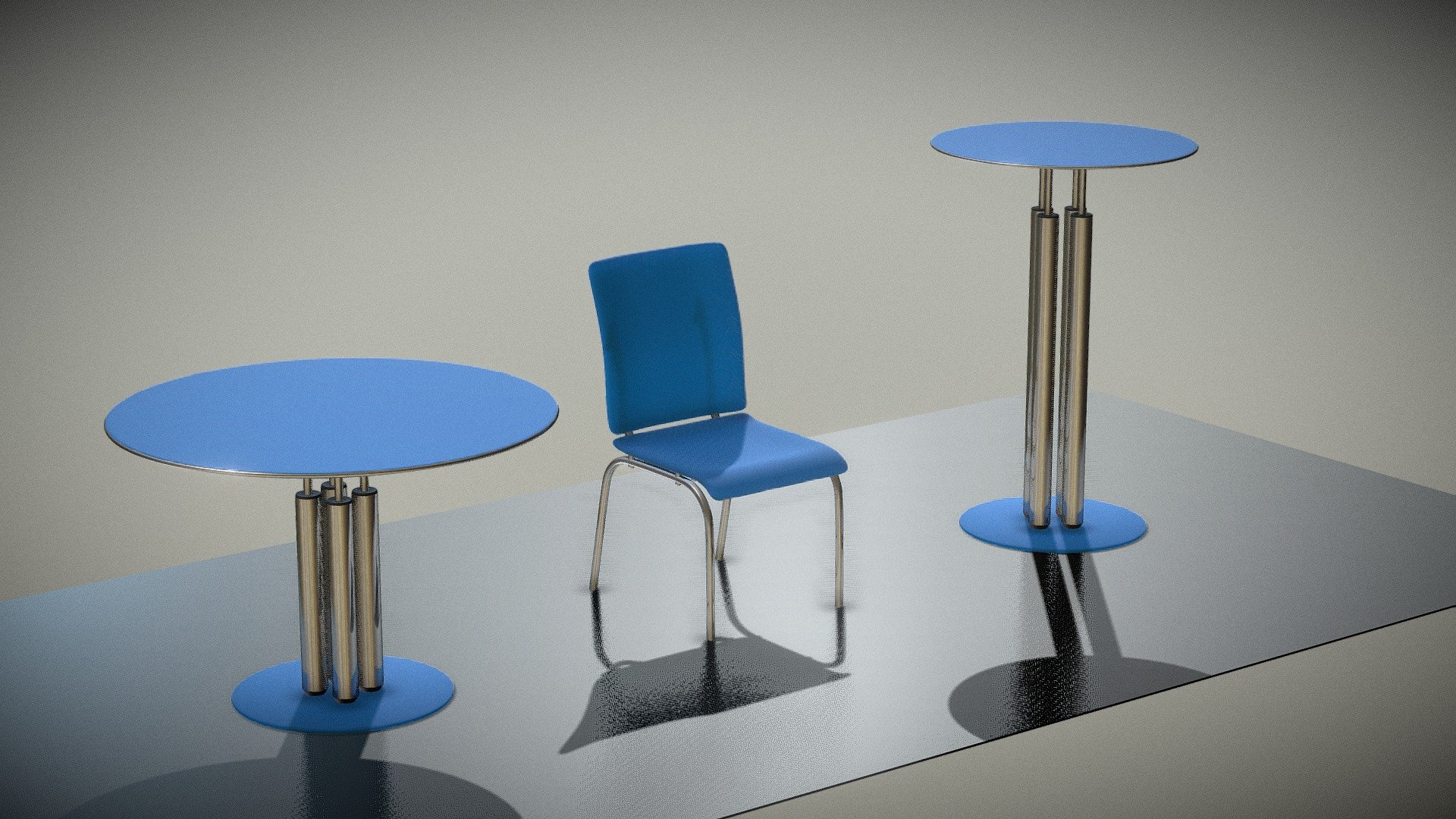 Chair- Table- Bistro Stand-up Table (High-Poly) - Chair- Table- Bistro Stand-up Table (High-Poly) - Buy Royalty Free 3D model by VIS-All-3D (@VIS-All) 3d model