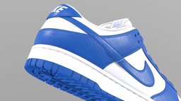 Nike Dunk Kentucky Low Shoe shoe, style, leather, white, kentucky, fashion, clothes, foot, nike, trainer, realism, apparel, dunk, pbr, low, blue, clothing
