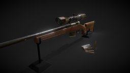 Hunting Sniper Rifle fps, hunting, firearm, sniper, sniper-rifle, low-poly, pbr, gameasset