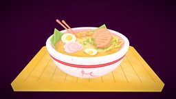 Ramen food, painted, 3dcoat, tasty, sushi, ramen, low-poly-model, maya, handpainted, anime, hand, japanese