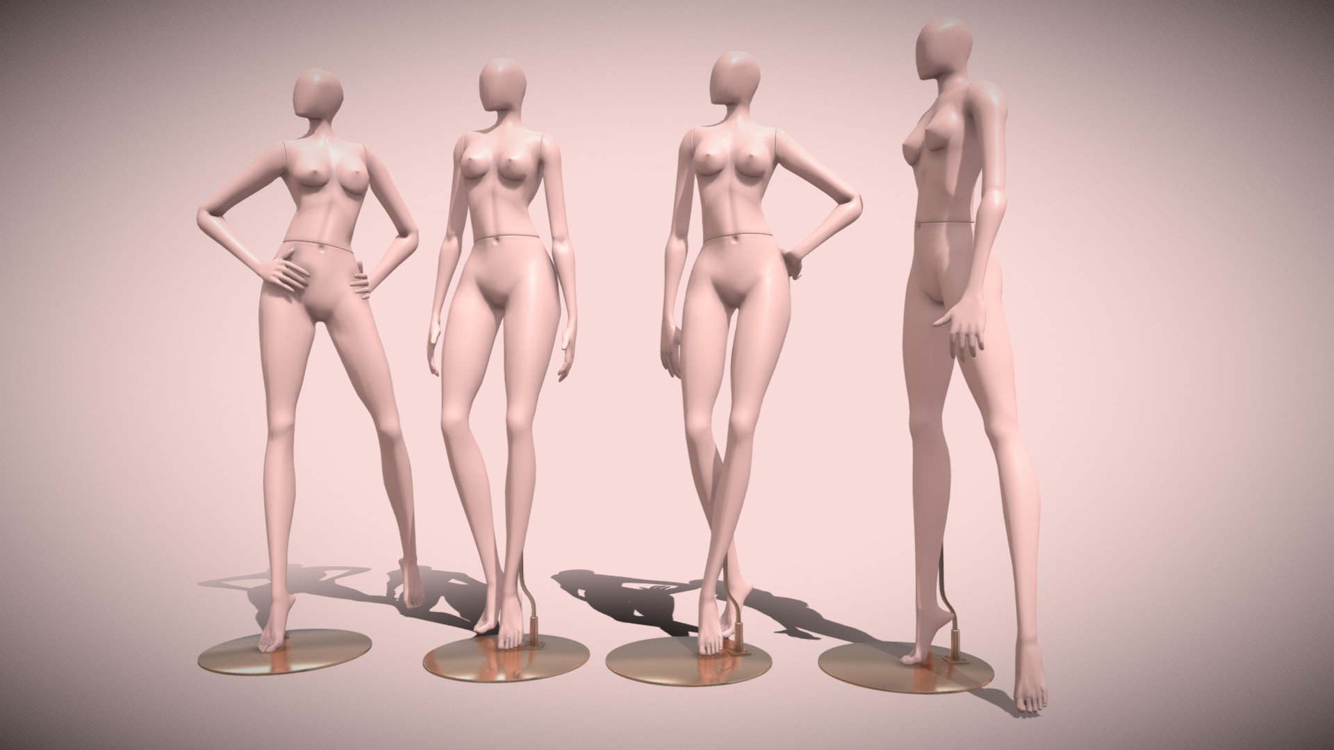 Highly detailed 3d mannequins 3d model