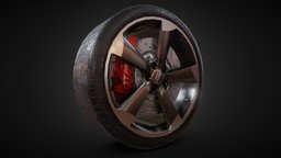Audi TT Wheel wheel, autodesk, tire, audi, brake, substancepainter, substance, maya, car