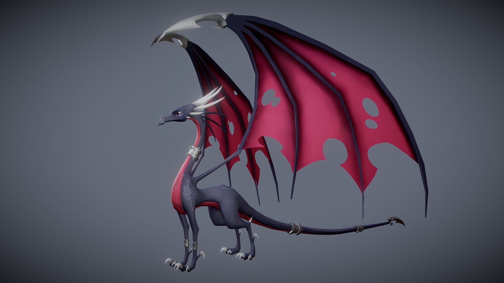 Slowly trying to get better at making animation-friendly models with a reasonable poly count.
Chose Cynder from that weird reboot of Spyro the Dragon where everything was serious and apparenty took place in Middle Earth because I've been on a dragon kick recently (read &ldquo;for the past two years