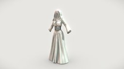 Female Hooded Fantasy Gown With Hair