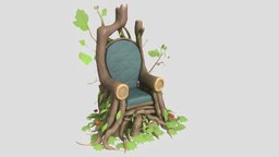 Stylized Nature Throne throne, nature, 3d, gameasset, stylized, 3dmodel, gameready