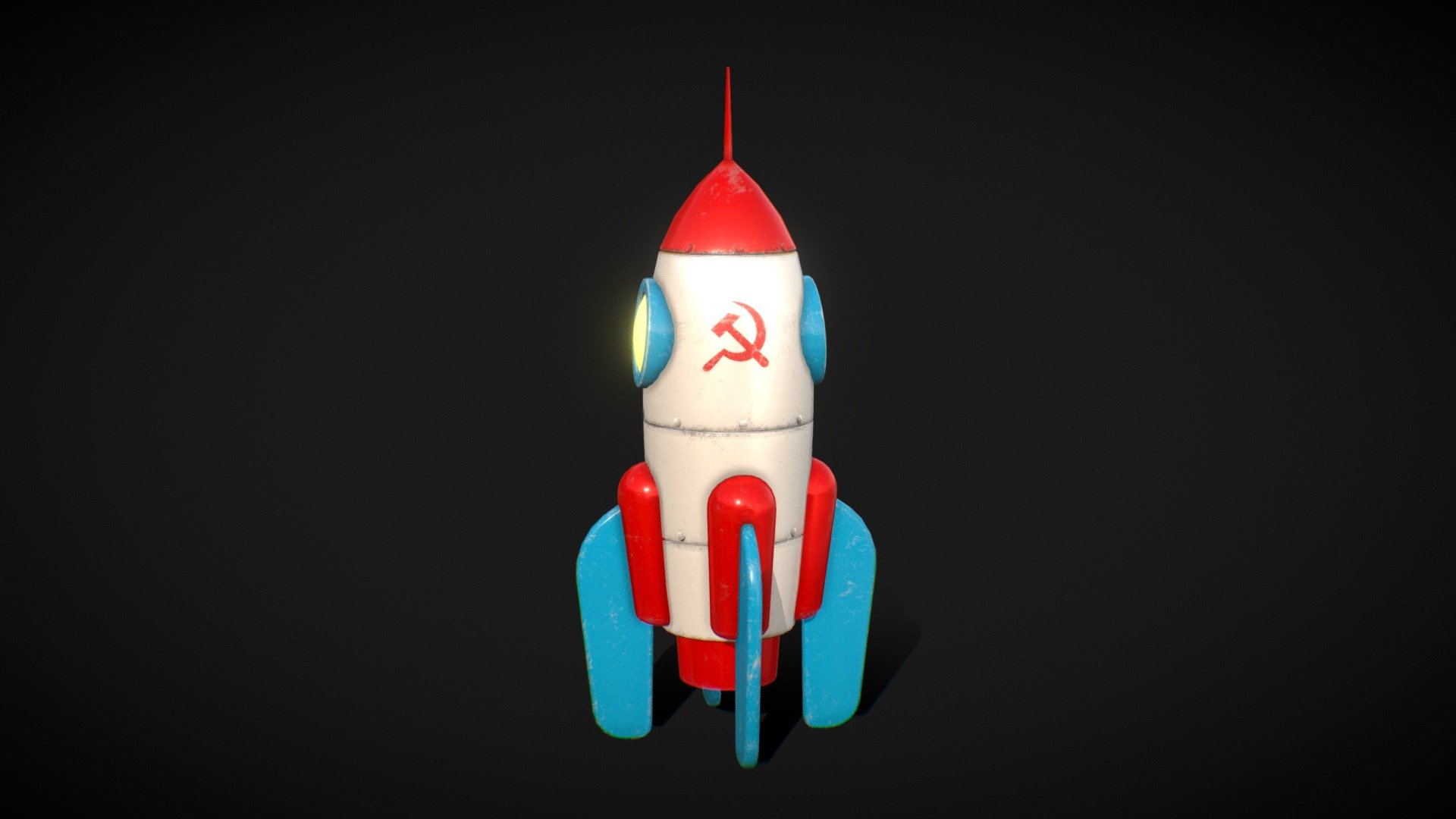 Retro rocket from the USSR. 
Worn out soviet space rocket made of rough metal.
PBG textures included 3d model