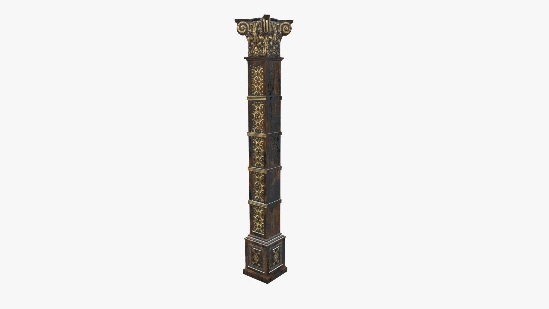 Check out my website for more products and better deals! &amp;gt;&amp;gt; SM5 by Heledahn &amp;lt;&amp;lt;

This is a digital 3D model of a Victorian Gothic Square Column. It has been shaded in varnished wood with inlaid golden ivy details.

This model can be used for any Medieval/Period/Fantasy themed render project, used either as a background prop, or as a closeup prop due to its high detail and visual quality.

This product will achieve realistic results in your rendering projects and animations, being greatly suited for close-ups due to their high quality topology and PBR shading 3d model