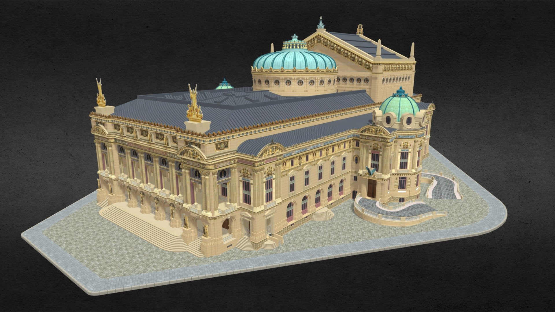 Opera Palais Garnier House Paris 3D Model
Originally created with 3ds Max 2015 and rendered in V-Ray 3.0. 

Total Poly Counts:
Poly Count = 817104
Vertex Count = 852654

https://nuralam3d.blogspot.com/2022/06/opera-palais-garnier-house-paris-3d.html - Opera Palais Garnier House Paris 3D Model - 3D model by nuralam018 3d model