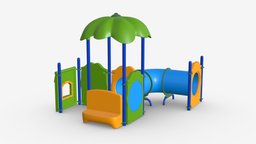 Outdoor kids playground 02 pipe, kid, toy, fun, care, safe, child, ground, outside, play, outdoor, playground, safety, background, leisure, daycare, game, 3d, pbr, plastic