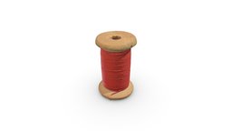 Red Threads red, thread, tailor, spool, photogrammetry, clothing, noai, model-364-hp