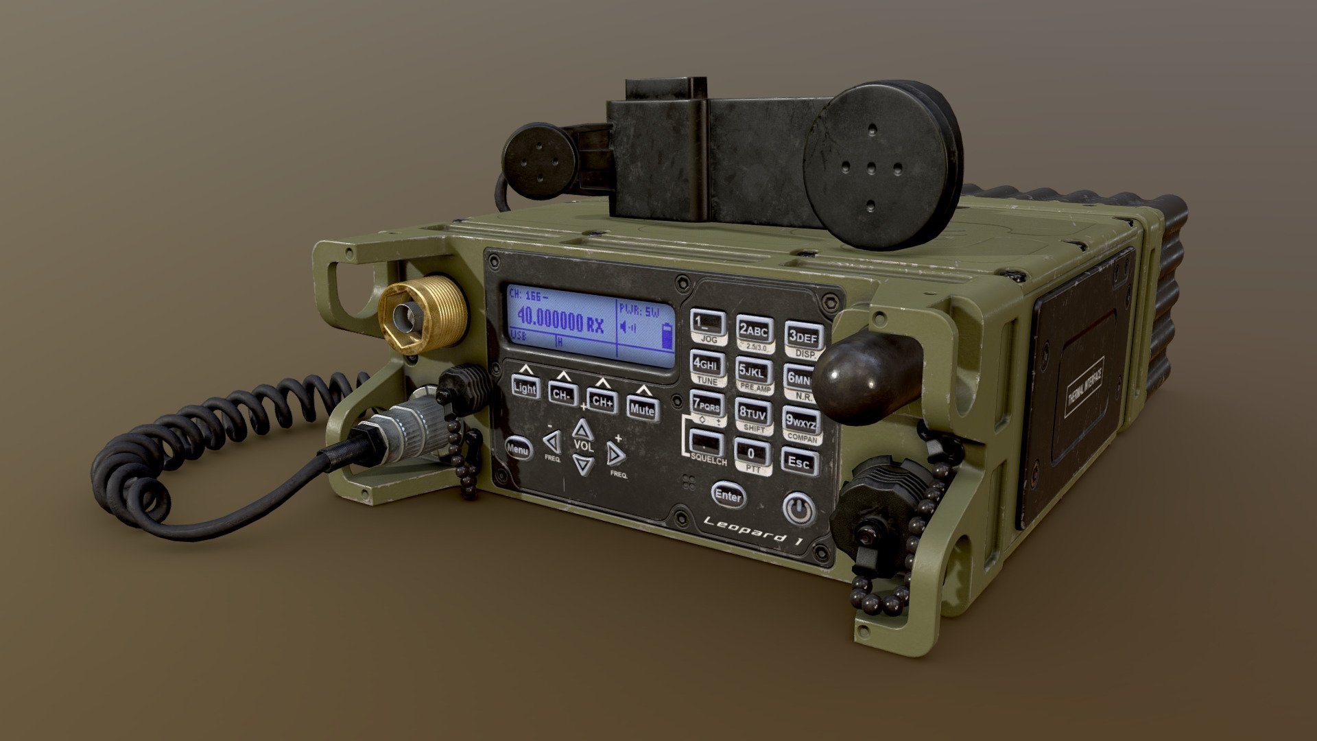 Final assignment for Game Assets Pipeline at Howest DAE.
We had to model an object that could be present in a mercenary's hideout. I decided to go for this military radio.

Modeled in Maya, baked and textured in Substance Painter 3d model