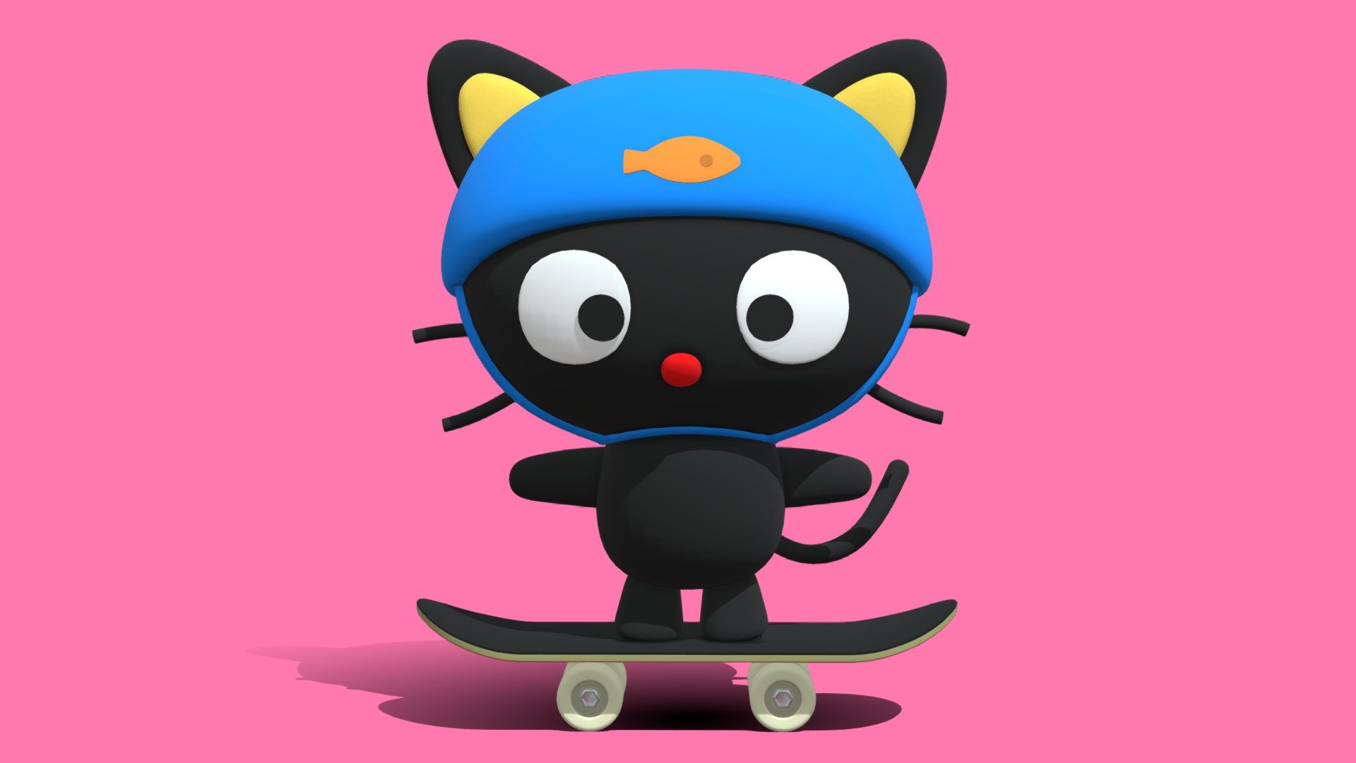 My 3D model of Chococat on a skateboard because he is so cool! I kept the model simple because it is supposed to just be fun and goofy:) - Sanrio Chococat Skateboarding 3D Model - 3D model by SirSquiggles 3d model