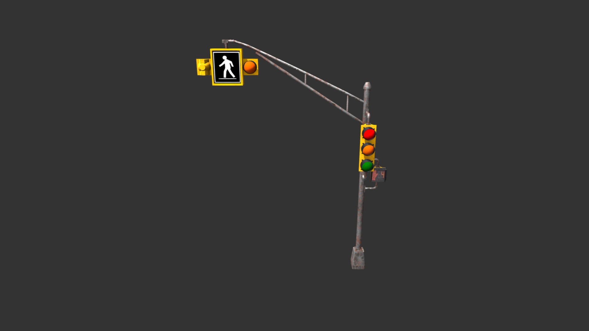 3D Game Asset Traffic lights,  Including with fbx file and textures 2048 3d model
