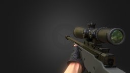 sniper animated fps, gun, gameready