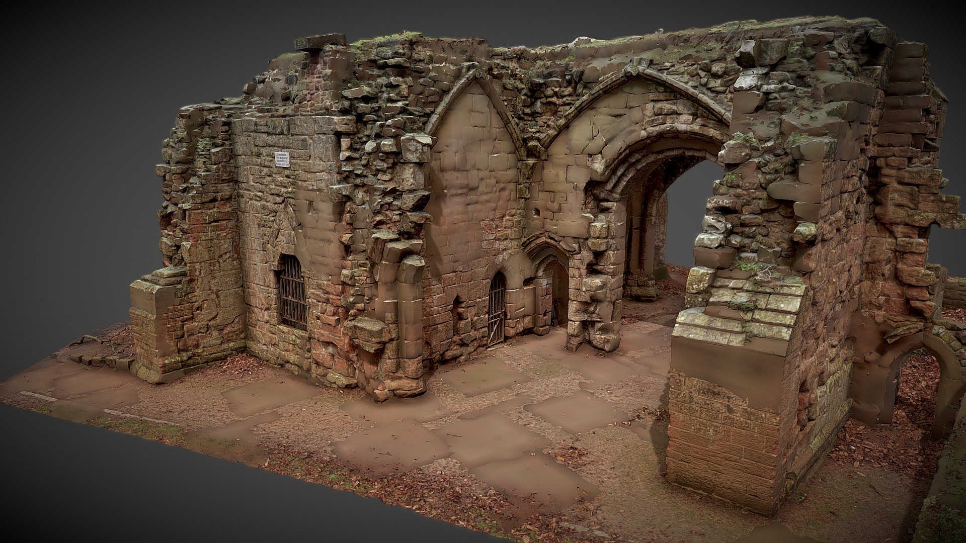 The remains of a 12th century priory situated in Abbey fields, Kenilworth - KENILWORTH ABBEY - 3D model by Ross-RiVR.uk 3d model