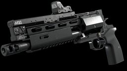 RSH-12 revolver weapon-3dmodel