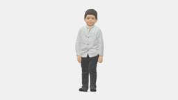Boy In Pose 0278 kids, boy, people, children, clothes, miniature, realistic, character, 3dprint, model