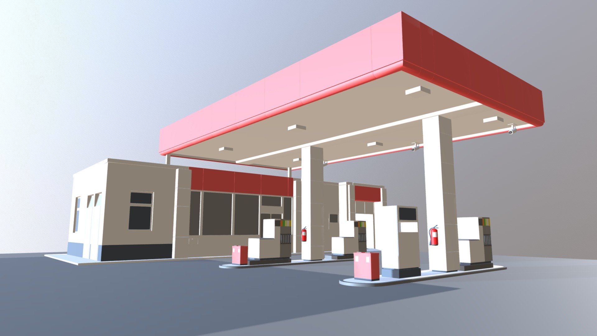 Gas Station (WiP-3) - Gas Station Type-1 (WiP-3) - 3D model by VIS-All-3D (@VIS-All) 3d model