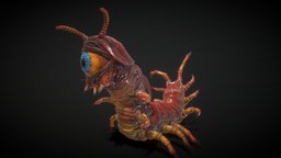 Oculon, Centipede Monster, Rigged and Animated eye, insect, cute, bug, eyeball, scary, enemy, centipede, insectoid, rigged-character, game, creature, monster, animated, fantasy, spooky, rigged, horror