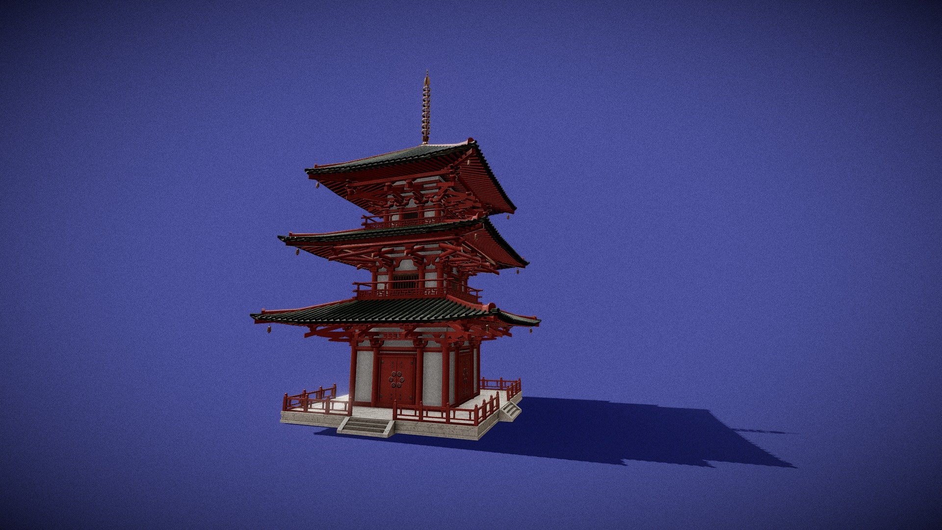 A simple japanese Pagoda - Japanes Style Pagoda - Buy Royalty Free 3D model by OverTheOcean 3d model