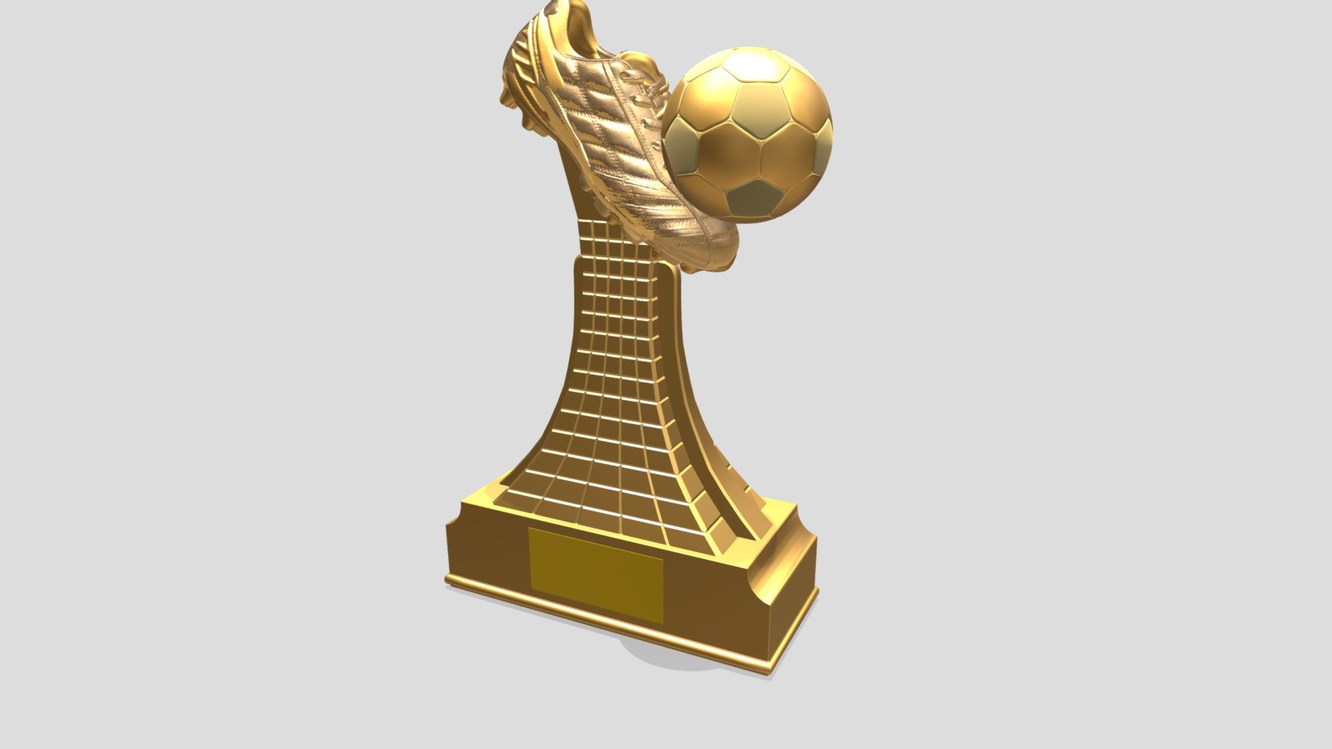 soccer trophy

To model your products, please visit this account on fiverr https://www.fiverr.com/msfedawy Contact me if you want any modifications to this model. Or if you want to build a different model. G-mail: msfedawy@gmail.com - soccer trophy - 3D model by Fedawy 3d model