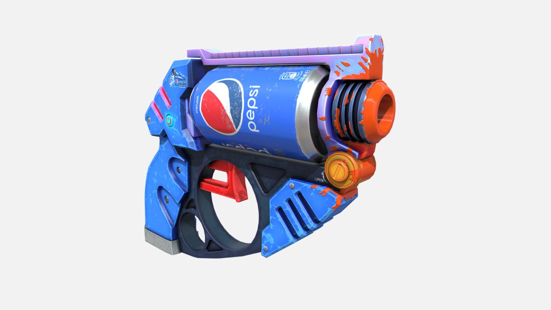 Referance:https://www.artstation.com/artwork/48za3k - Pepsi Gun - 3D model by yasinguclu 3d model