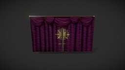 Animated church curtains. medieval, furniture, game-art, sacred, game-ready, curtain, game-prop, game-asset