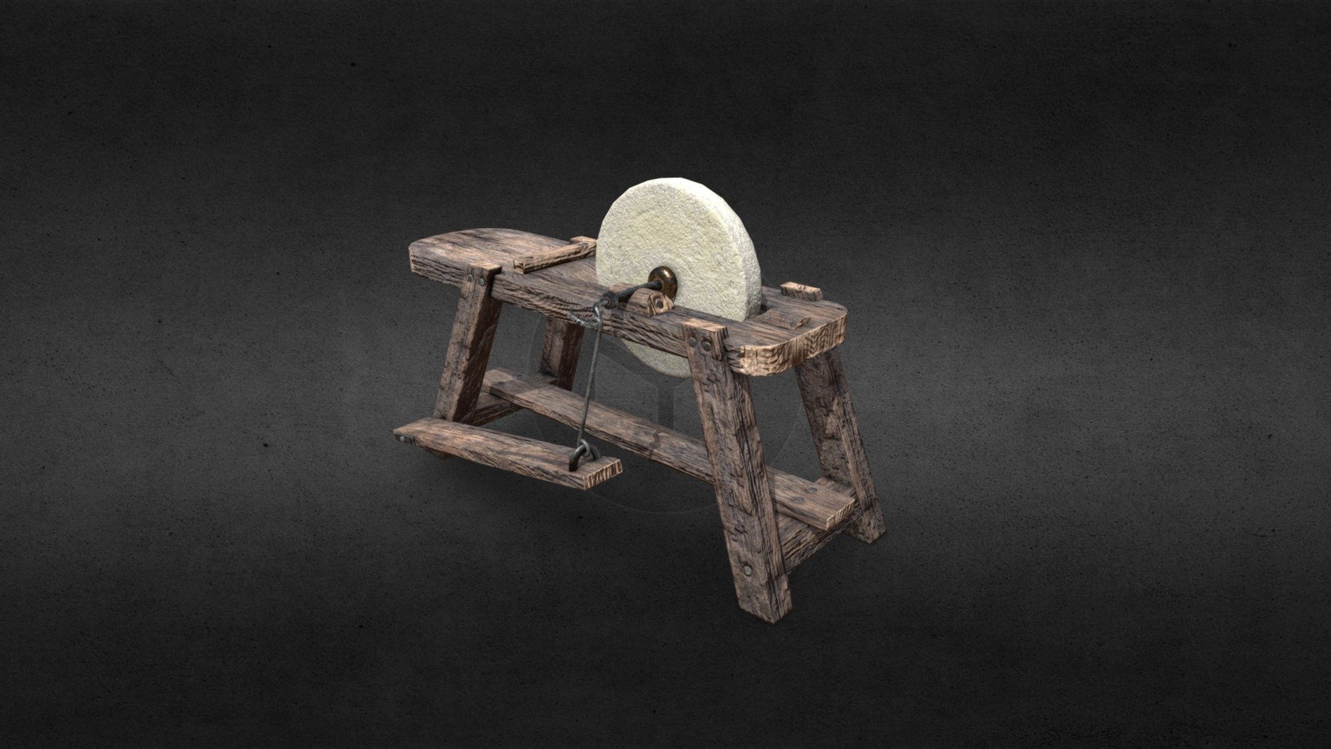 Made in  Blender 2.81a, textured in Substance painter.

Based on this one :

 - Medieval Grindstone - Download Free 3D model by Thangzy 3d model