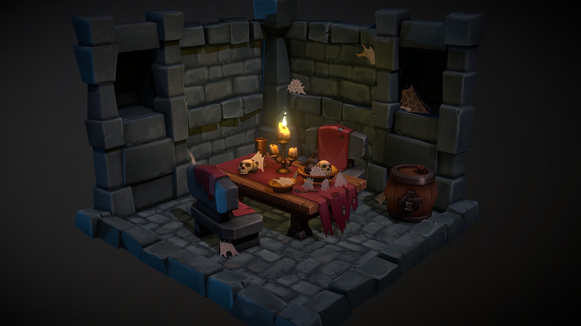 Dungeon diorama based on concepts by Arthur Gimaldinov

https://gimaldinov.deviantart.com/art/Entourage-concepts-361875702

This time with little animation. All in blender.

Regards, riceart 3d model