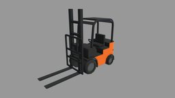 Forklift Model truck, prop, forklift, stock, machine, load, logistic, game, vehicle, model, car, construction