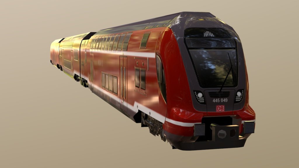 Bombardier TWINDEXX Vario with DB Regio livery. Developed for Cities Skylines 3d model