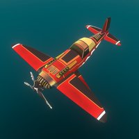 Airheart Airplanes: The Hunter red, airplane, indie, aircraft, dieselpunk, indiegame, greenlight, switzerland, blindflug, handpainted, unity, low-poly, game, lowpoly, substance-painter, plane, stylized, steam, modo