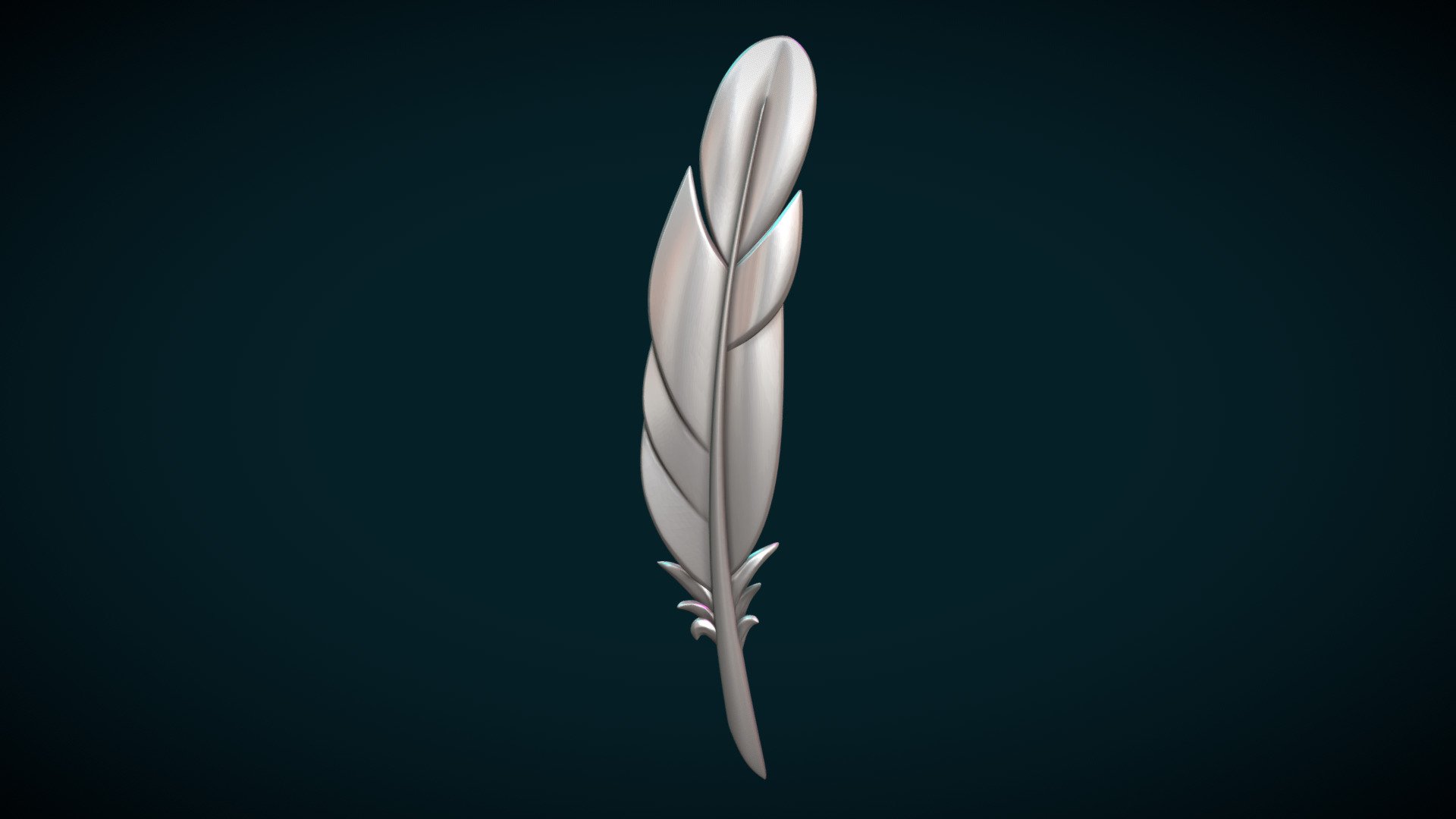 Print ready Stylized Feather.

Measure units are millimeters, the figure is about 10 cm in Height.

Mesh is manifold, no holes, no inverted faces, no bad contiguous edges.

Available formats: .blend, .stl, .obj, .fbx, .dae - Feather - Buy Royalty Free 3D model by Skazok 3d model