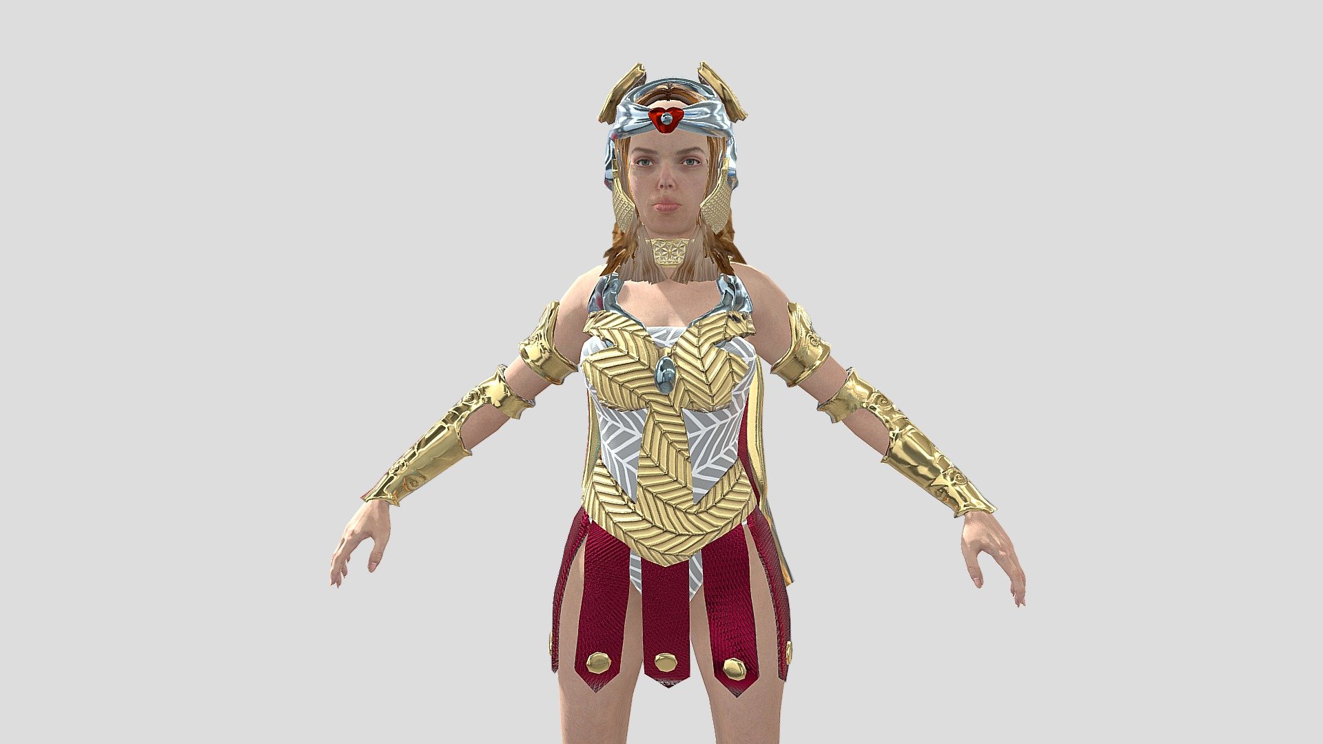 Warrior woman Roman Greek. 3D game character - Warrior woman Roman Greek - 3D model by Agarkova_CG 3d model