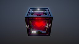 Ruby Cube cube, red, gaming, videogame, ships, crystal, collection, aliens, box, minerals, sciencefiction, canister, blender, scifi, dark, space