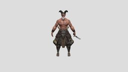 sketchfab horns, warrior, fighter, katana, devil, samurai, horn, katanas, samuraiwarriors, samurai-sword, sword, warriors, gameready, warrior-character