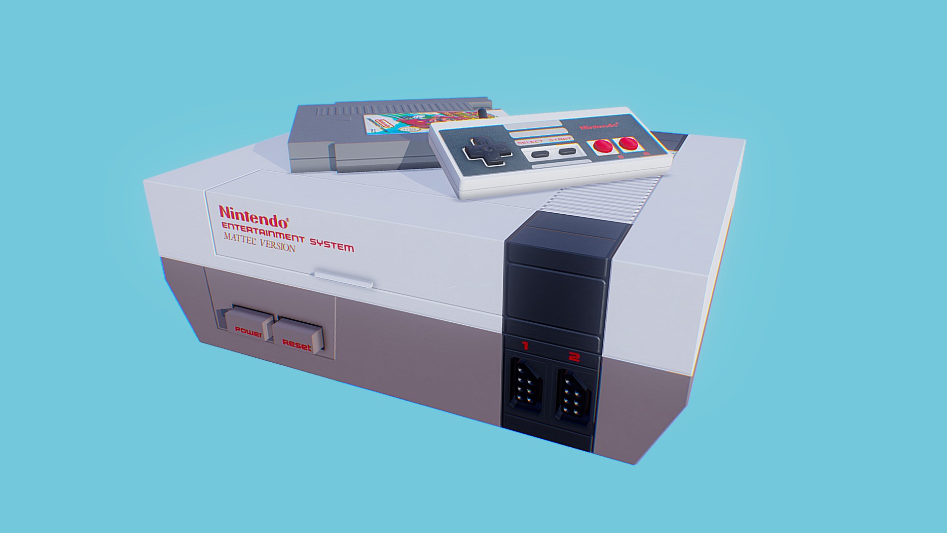 NES console, cartridge and controller all modelled in 3Ds Max and textured using Quixel Suite 3d model