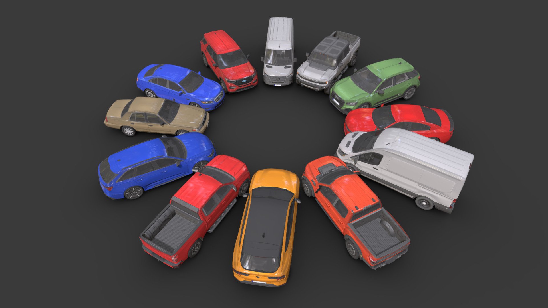 This package contains 12 vehicles that you can use in your games and all of them support your mobile games. The body of the models can be changed and you can easily change the color of the body



This package includes 12 cars.



Average number of polys: 30 thousand tris.



High quality texture.



Paul Cam (optimized for mobile).



The car has four separate parts (body, steering wheel, door, wheel).



The dashboard model is designed.



Texture size: 4096/409620482048/1024*1024 (BMP).


 - Cars Collection 12 (Low-Poly) - Buy Royalty Free 3D model by Sidra (@Sidramax) 3d model