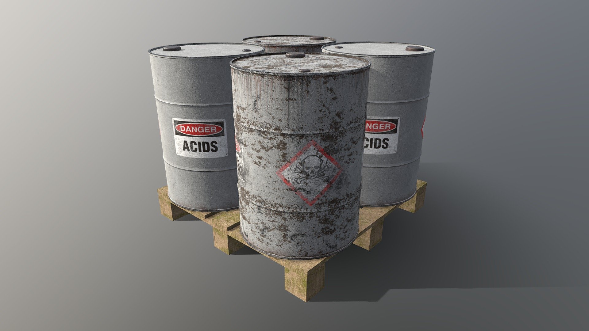 Oil Storage Drums - White

55 Gallon Oil Drums

Created in Blender 2.79/2.80

Textured in Substance Painter 2

2K Resolution

BaseColor, Metallic, Roughness, Normal Maps + Height Maps if you wish to use them also

Low Poly Models

Tested in 2.80 with the EEVEE Render engine

Nice Assets for your project

Detailed Models

Easily duplicate these Models for a rack of Oil Drums to fill out your scene

Please note if you are using EEVEE:

You may need to go into the Render Properties Tab - Performance - Enable High Quality Normals

Approximate Real World Scale Applied

3 Formats provided:  .blend , Fbx , Obj  + All Textures

Thanks for your interest &amp; support!

MagicCGIStudios - Oil Storage Drums - White - Buy Royalty Free 3D model by MagicCGIStudios 3d model