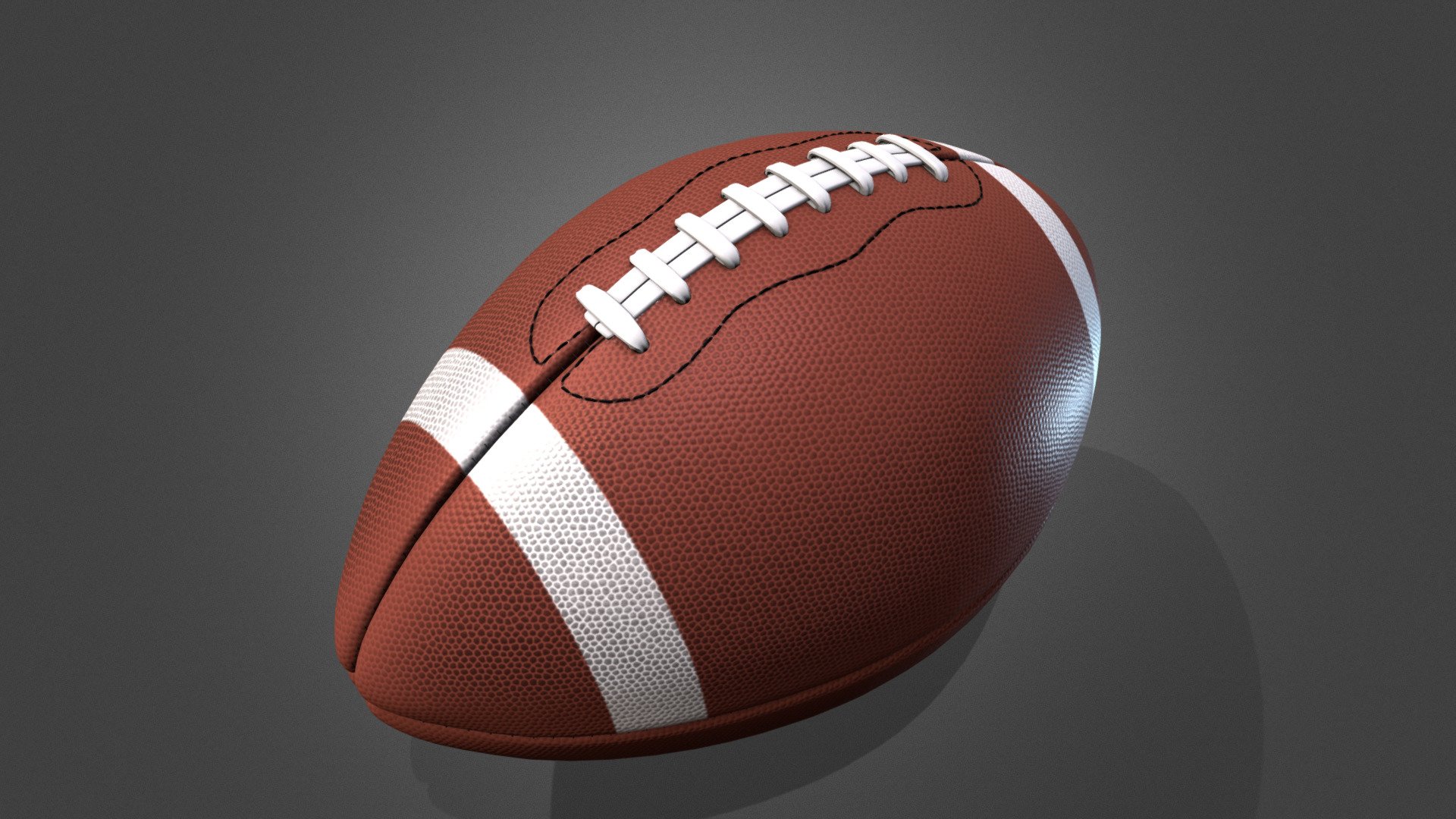 American Football Ball with stripes and clean texture 3d model
