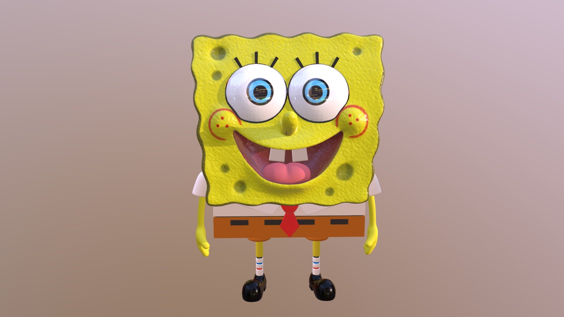 3d model of the character SpongeBob SquarePants from the childrens cartoon SpongeBob 3d model