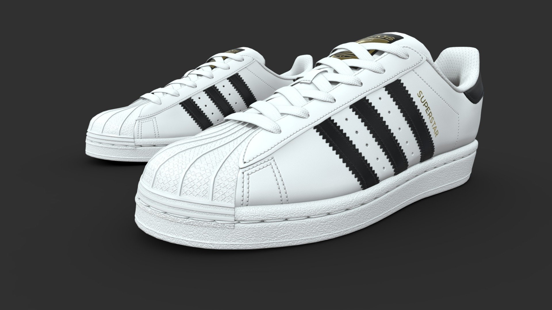 ADIDAS SUPERSTARPBR was created with real world scale. . all textures and materials created with high quality to provide you beautiful render with 4K texture resolution - adidas superstar PBR - Buy Royalty Free 3D model by aimadbro 3d model