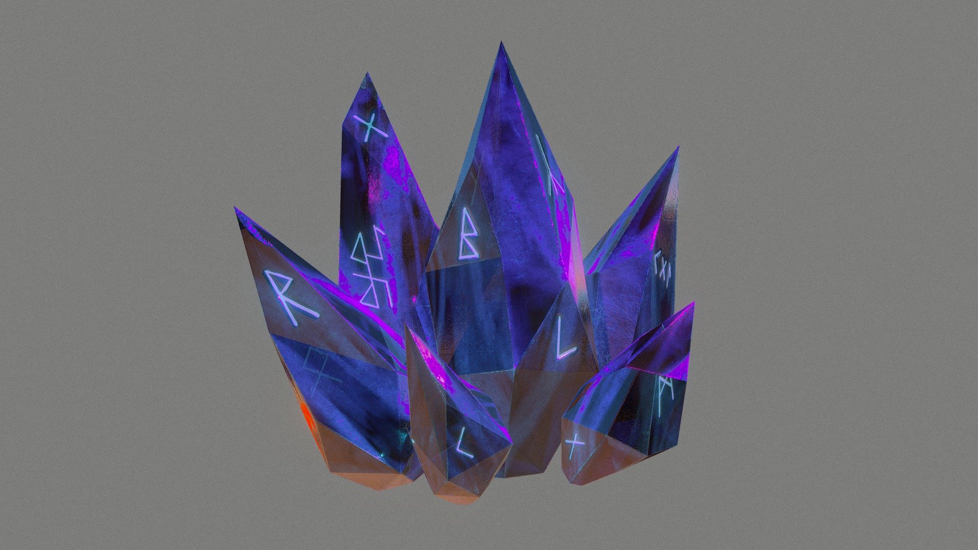 A couple quick low-poly crystals to experiment with shaders and materials. Made with Blender and SubstancePainter - Crystals with runes - Buy Royalty Free 3D model by SatiKudasati 3d model