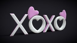 XOXO Wood Lettering wooden, heart, oak, valentine, love, hearts, birthday, decor, letters, xoxo, celebrate, valentines-day, girl