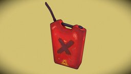 Lowpoly Gas Can flamable, gascan, gasstation, lowpoly, stylized