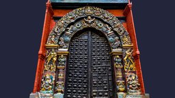 Taleju Door 1564 AD ancient, asia, religion, buddhism, kathmandu, nepal, cultural-heritage, hinduism, realitycapture, photogrammetry, scan, 3dscan, temple