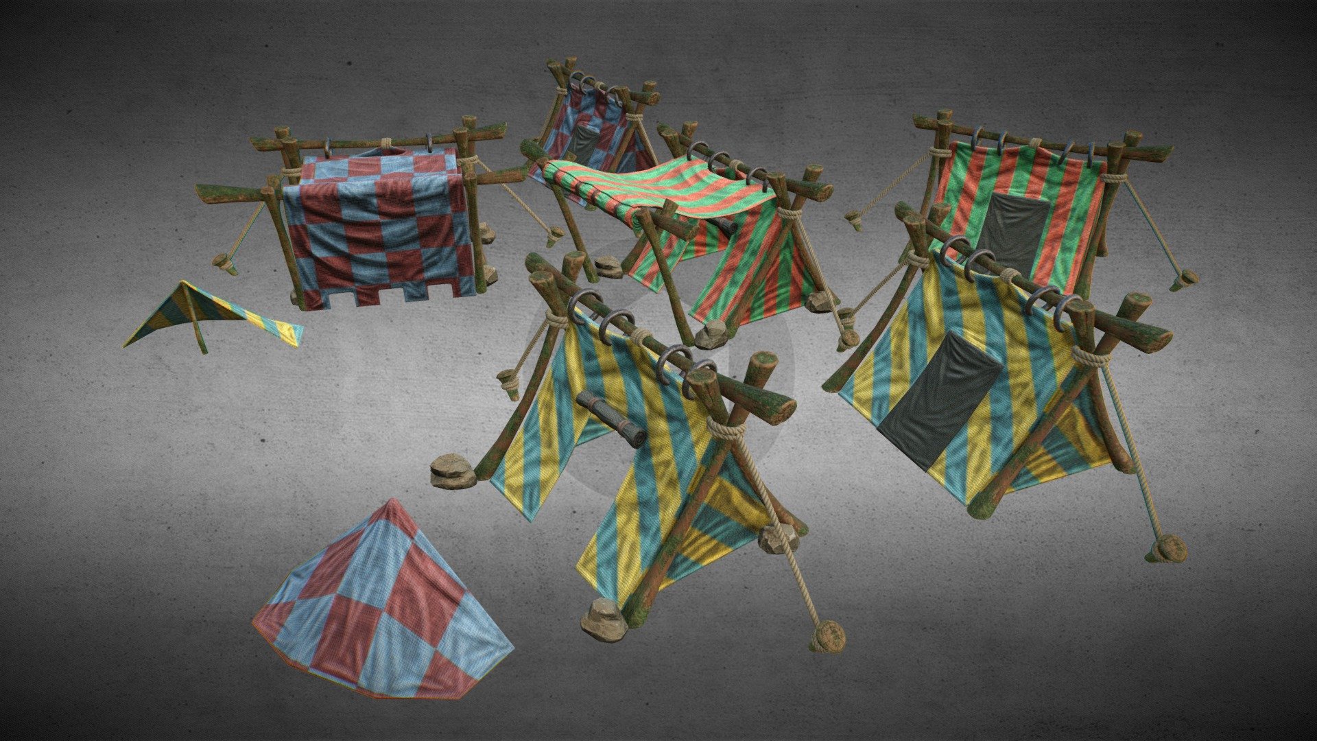 Tents Pack Volume 1 - 3D model by RicochetWitcher 3d model