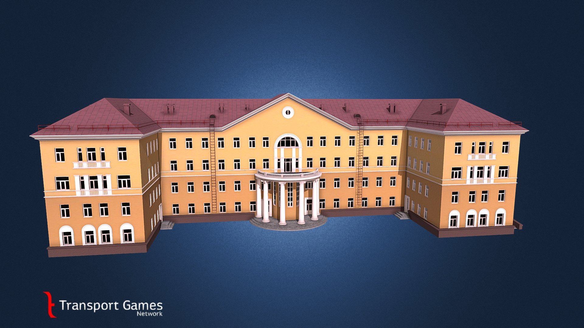 Asset for Citites Skylines.
Series 2-05-17. Variant with red metal roof.
Typical soviet hospital in middle 20th century.
 - Hospital project #2-05-17 - 3D model by targa (@targettius) 3d model