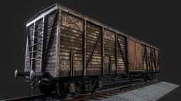 Pathologic (2017). Old boxcar railroad, railway, lowpolymodel, low-poly, lowpoly, gameart